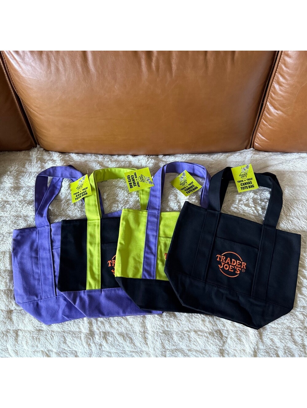 2026 Trader Joe's Halloween Mini Canvas Tote Bags Set of 4